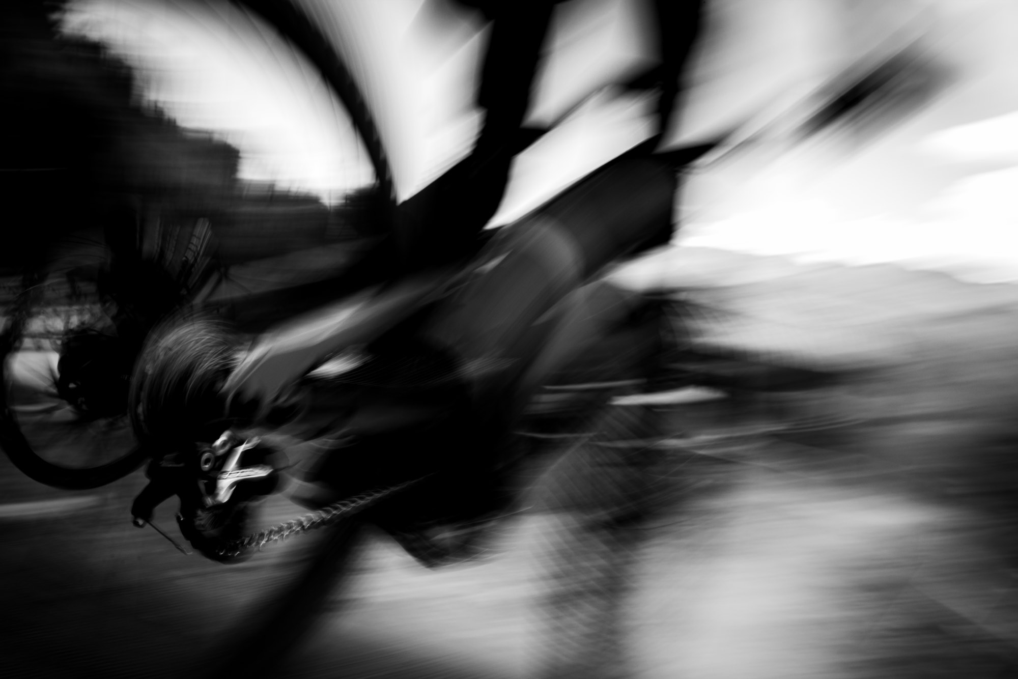 Motion blur of a downhill racer